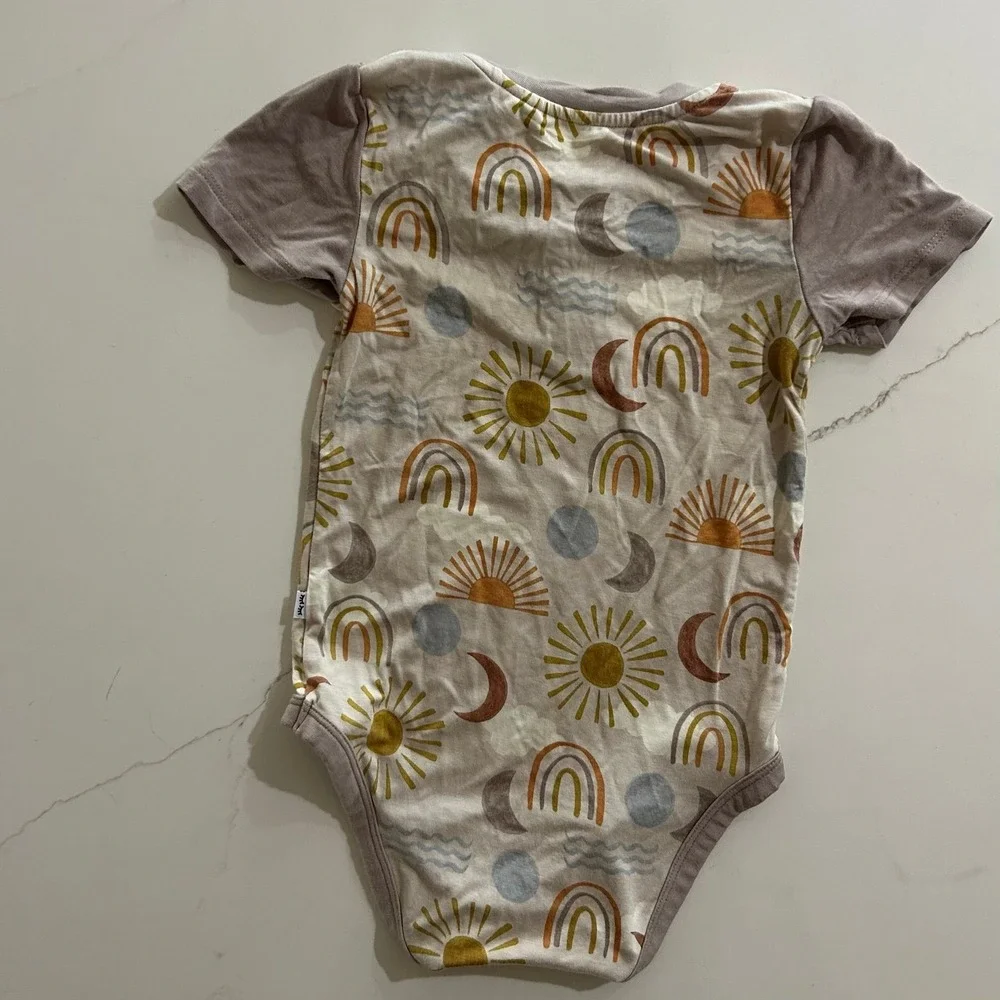 Little Sleepies Play Baby Bamboo Outfit Rainbow Sun Moon Print 12-18 Months